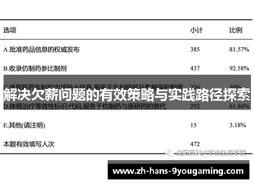 解决欠薪问题的有效策略与实践路径探索 解决欠薪问题的有效策略与实践路径探索