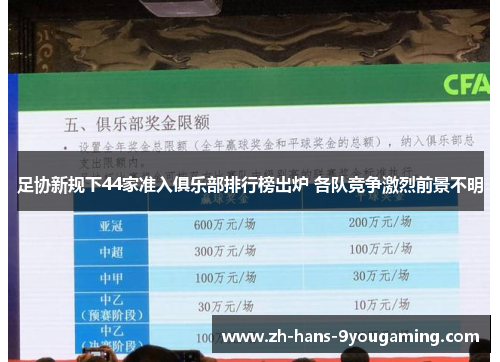 足协新规下44家准入俱乐部排行榜出炉 各队竞争激烈前景不明 足协新规下44家准入俱乐部排行榜出炉 各队竞争激烈前景不明